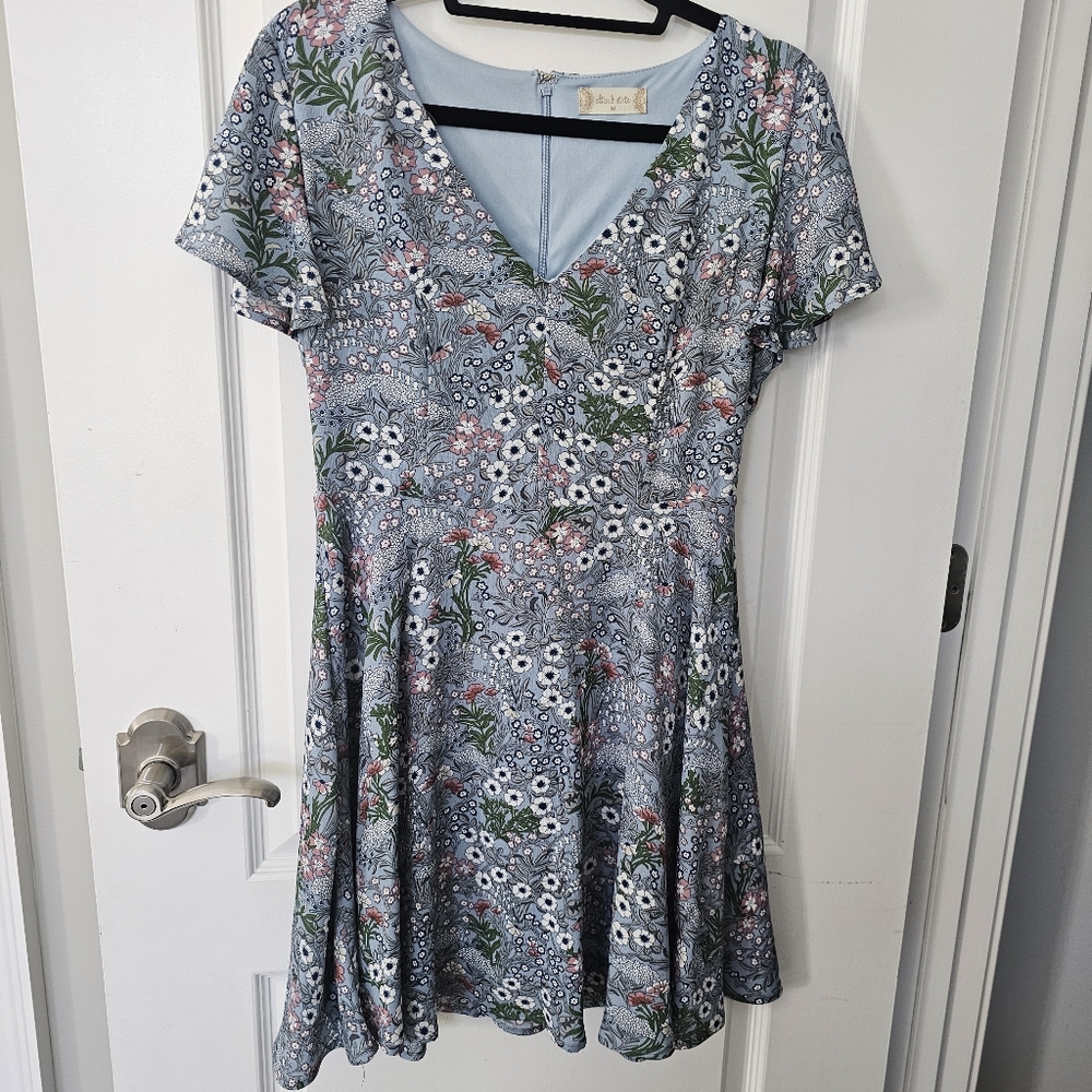 Altar'd State Botanical Floral A-Line Mini Dress Size Medium